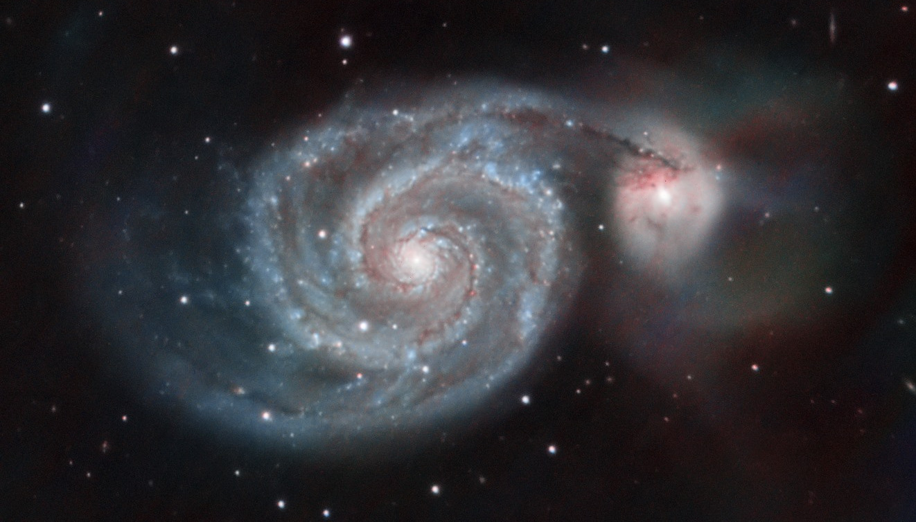 the whirlpool galaxy in color